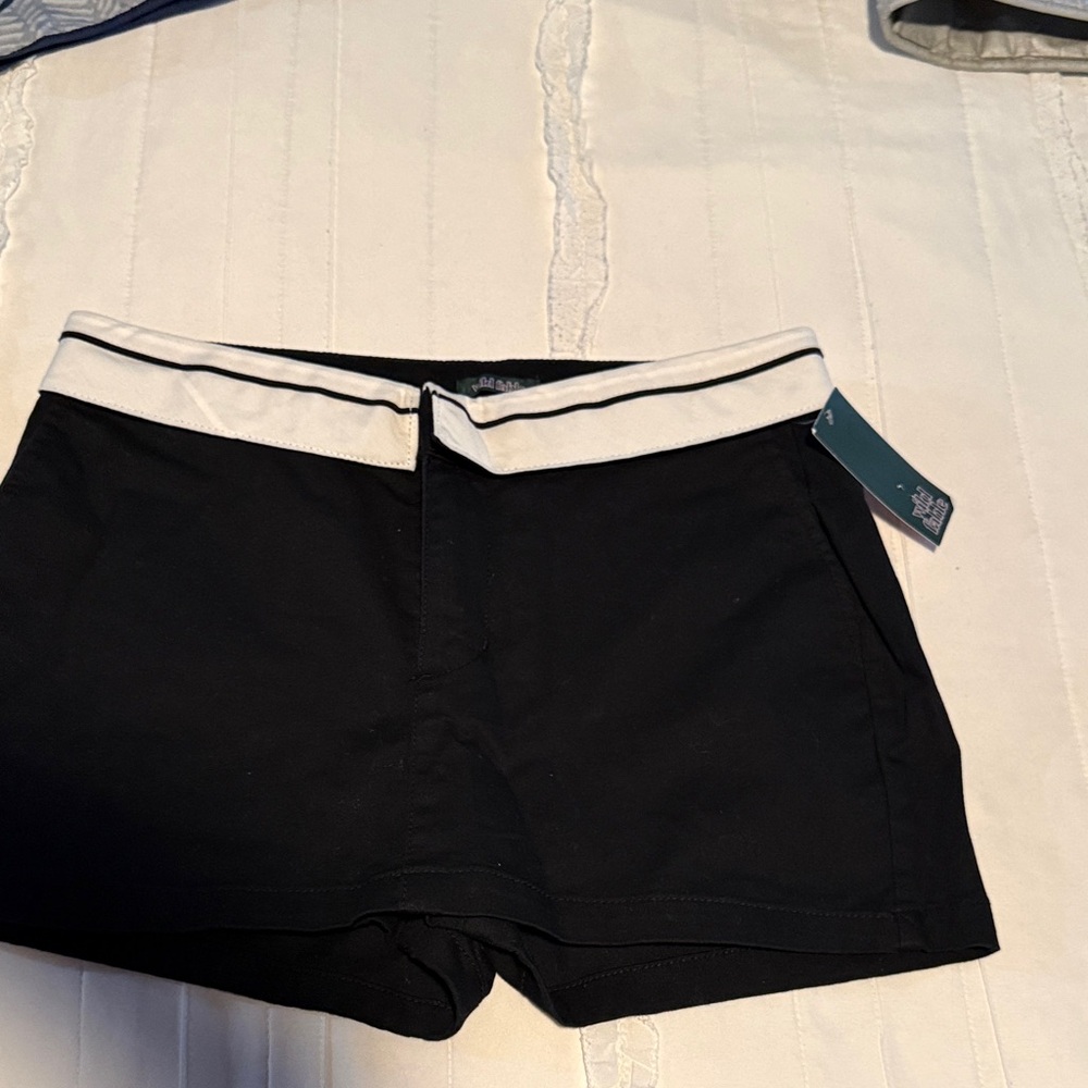 Target Black Athletic Skort  with White-Trim Waistband
